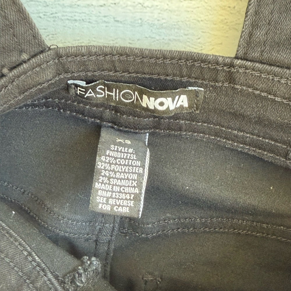 Fashion Nova Always Amy Stretch Black Denim Overall Skirt Dress XS - Picture 7 of 7